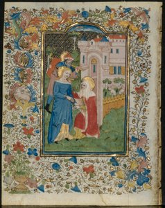 De Visitatie: blad uit een getijdenboek (5 van 6 uitgesneden bladen) door Henri d