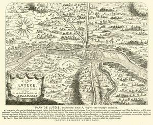 Plan van de Romeinse stad Lutetia, locatie van het moderne Parijs door Henri de (after) Montaut