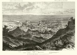 Rome gezien vanaf de Caeliaanse heuvel in de tijd van Julius Caesar (gravure) door Henri de (after) Montaut