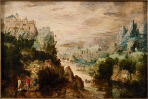 Landschap met weg naar Emmaüs, ca. 1540