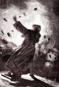 De monnik Berthold Schwartz, "Van de aarde naar de maan" door Jules Verne