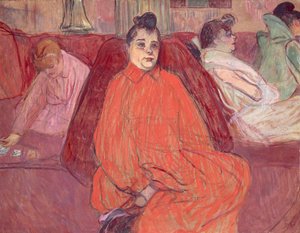 In de salon, sofa door Henri de Toulouse Lautrec