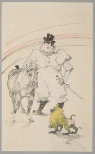 In het circus: Getrainde pony en baviaan door Henri de Toulouse-Lautrec