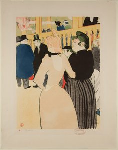 Bij de Moulin-Rouge: La Goulue en haar zus door Henri de Toulouse Lautrec