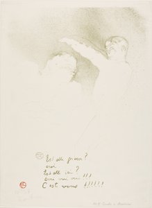 Bij de Variétés: Mademoiselle Lender en Brasseur door Henri de Toulouse-Lautrec