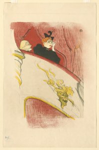 Balkon met een verguld grotesk masker door Henri de Toulouse-Lautrec