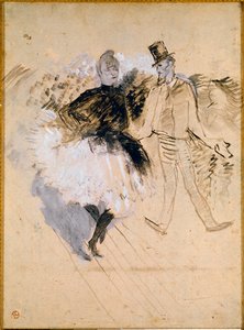 Goulue en Valentin le Desosse bij de Moulin de la Galette