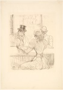 In de Picton Bar (American Bar), rue Scribe door Henri de Toulouse-Lautrec
