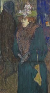 Jane Avril bij de ingang van de Moulin Rouge, c.1892