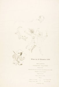 De krokodil, Menu door Henri de Toulouse-Lautrec