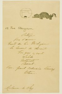 Menu voor een diner gegeven door May Belfort door Henri de Toulouse-Lautrec