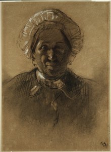 Oude vrouw door Henri de Toulouse-Lautrec