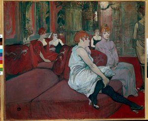 Salon aan de Rue des Moulins door Henri de Toulouse Lautrec