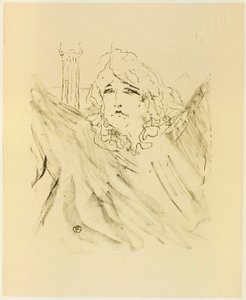 Sarah Bernhardt, uit Treize Lithographies door Henri de Toulouse-Lautrec