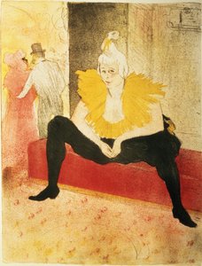 Zittende Vrouwelijke Clown, Mlle. Cha-U-Kao door Henri de Toulouse Lautrec