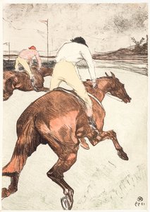 De jockey door Henri de Toulouse Lautrec