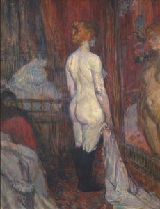 Vrouw voor een spiegel door Henri de Toulouse Lautrec