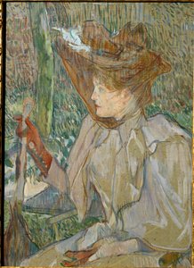 Vrouw met handschoenen door Henri de Toulouse-Lautrec