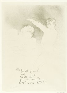 Portret van Marcelle Lender en Albert Brasseur bij het variétè
