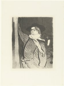 Portret van zanger en cabaretier Aristide Bruant door Henri de Toulouse Lautrec (signed by artist)