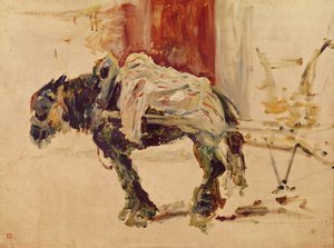 Een trekpaard in Céleyran, 1881 door Henri de Toulouse Lautrec