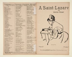 A Saint-Lazare, woorden en muziek door Aristide Bruant, omslag voor bladmuziek