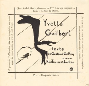 Advertentie voor het album Yvette Guilbert