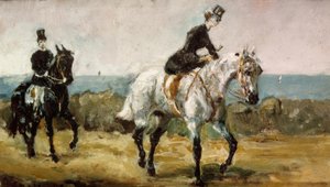Amazone gevolgd door haar knecht door Henri de Toulouse Lautrec