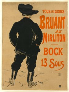 Aristide Bruant door Henri de Toulouse Lautrec
