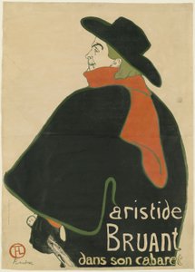 Aristide Bruant, in zijn cabaret door Henri de Toulouse Lautrec