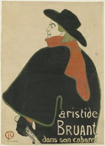 Aristide Bruant, in Zijn Cabaret door Henri de Toulouse Lautrec