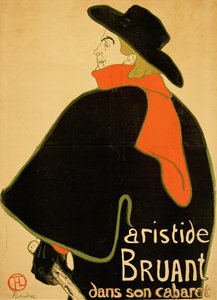 Aristide Bruant in zijn Cabaret, 1893 door Henri de Toulouse Lautrec