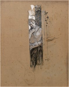Achter de Schermen of de Danseres door Henri de Toulouse Lautrec