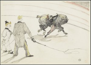 In het circus: Acrobaten door Henri de Toulouse Lautrec