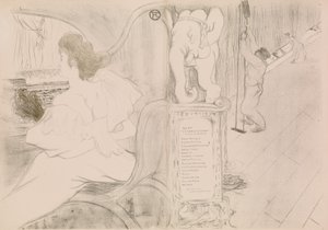 Bij het Gordijn, 1895 door Henri de Toulouse Lautrec