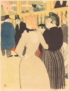 Bij de Moulin Rouge, la Goulue en haar zus, 1892 door Henri de Toulouse Lautrec