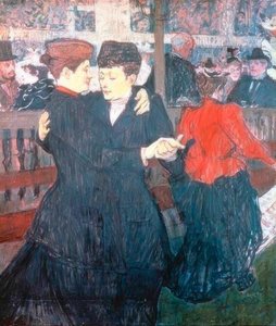 In de Moulin-Rouge. De twee danseressen