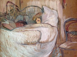 In bed door Henri de Toulouse Lautrec