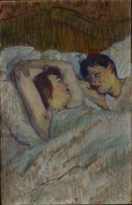 In bed, 1892 door Henri de Toulouse Lautrec