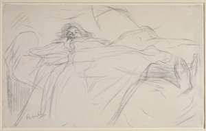 In bed, ca. 1896 door Henri de Toulouse Lautrec