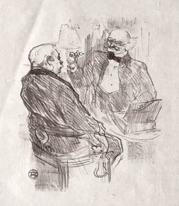 Aan de voet van de Sinaï: Georges Clemenceau en de oogarts Mayer, 1898 door Henri de Toulouse Lautrec