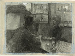 Bar van het Café van de rue de Rome door Henri de Toulouse Lautrec
