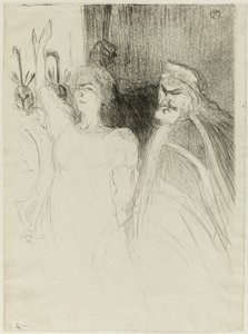 Bartet en Mounet-Sully, in Antigone door Henri de Toulouse Lautrec