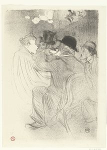 Bezoekers in café Moulin Rouge door Henri de Toulouse Lautrec