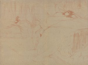 Neergevallen op het bed, uit de serie Elles door Henri de Toulouse Lautrec