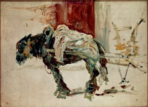 Paard van Celeyran. Schilderij door Henri de Toulouse-Lautrec door Henri de Toulouse Lautrec