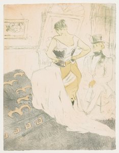 Elles: Vrouw in een korset door Henri de Toulouse Lautrec