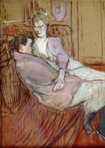 Studie voor Les deux amies door Henri de Toulouse Lautrec