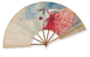 Eventail, ca. 1892 door Henri de Toulouse Lautrec