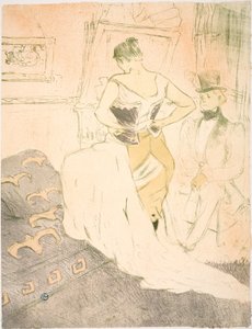 Vrouw in Corset, Verovering van de Passage door Henri de Toulouse Lautrec